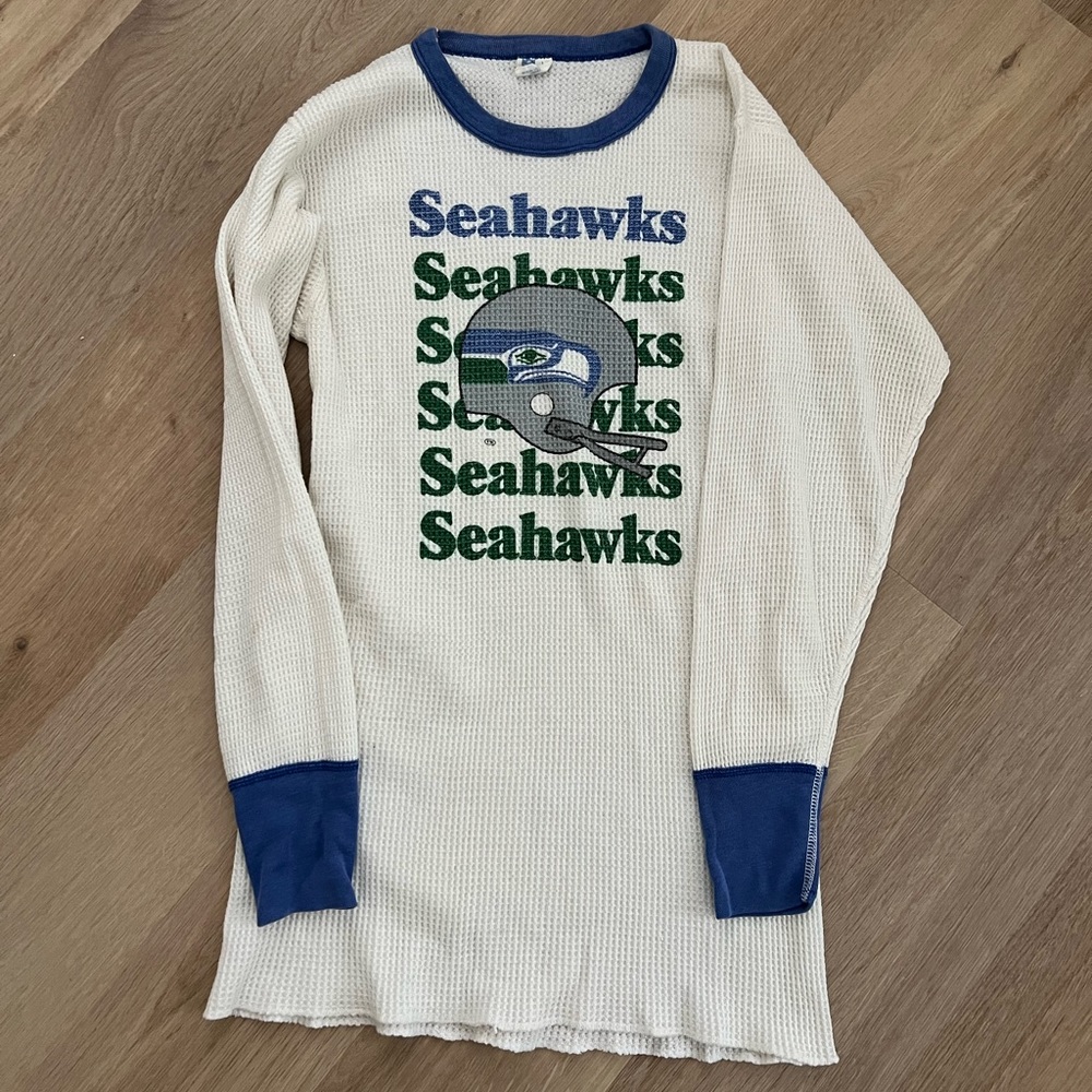 Seattle Seahawk NFL waffle long sleeve tee - size Large